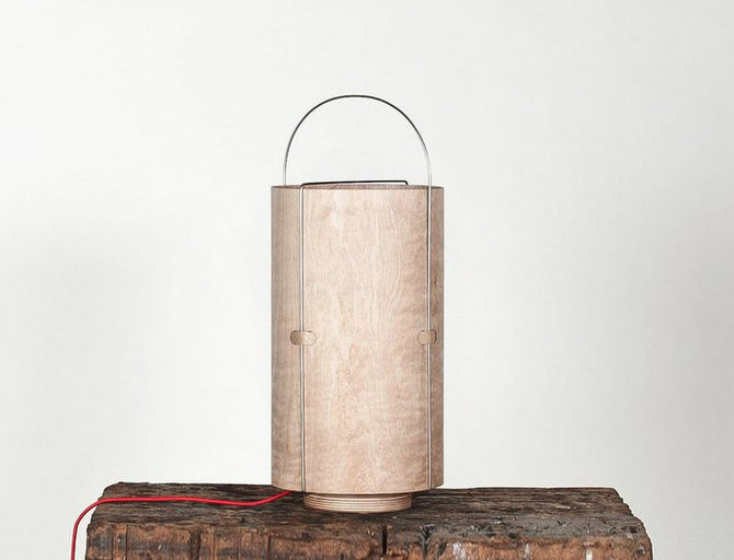 Buy Contemporary Cylinder Shaped Plywood Table Lamp | 212Concept