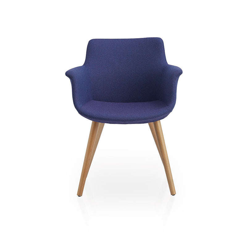 Buy Dowel Wood Legged Curvy Rego Blue Armchair | 212Concept