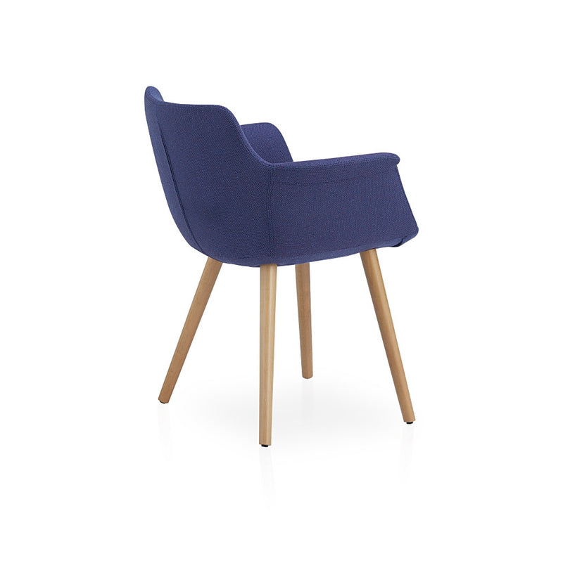 Buy Dowel Wood Legged Curvy Rego Blue Armchair | 212Concept