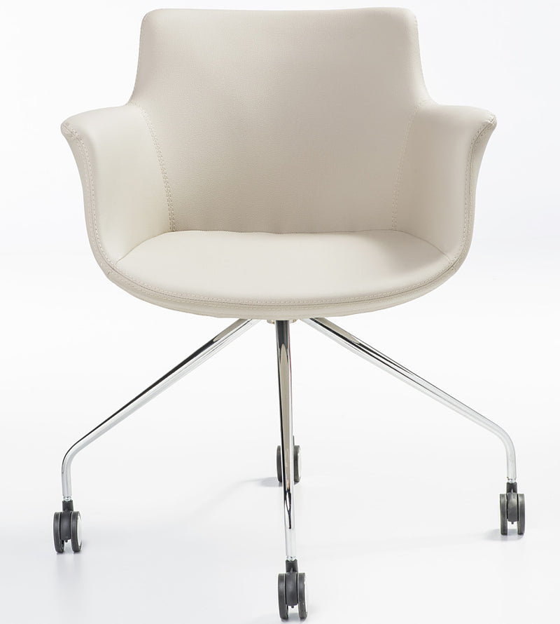 Buy White Leather Modern Classic Rego Office Chair | 212Concept