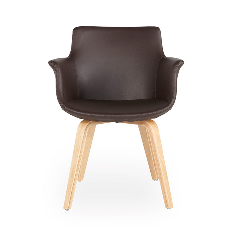 Buy Curved Seat Rego Armchair with 4-Legged Wood Base | 212Concept