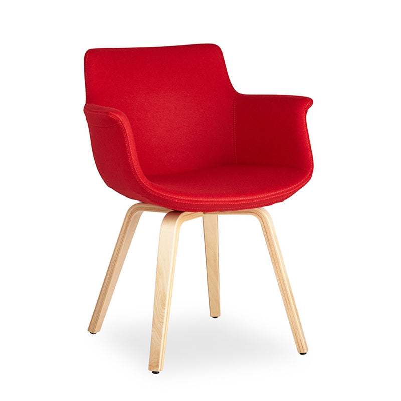 Buy Curved Seat Rego Armchair with 4-Legged Wood Base | 212Concept