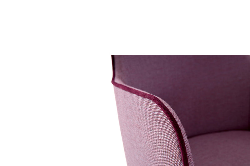 Modern Rift armchair purple fabric close-up