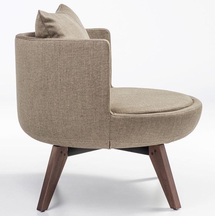 Buy Large Wood Base Round Lounge Chair | 212Concept