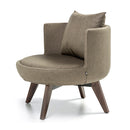 Large Wood Base Round Lounge Chair | 212Concept