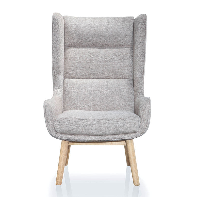 Buy High Winged Back Twill Fabric Upholstered Lounge Chair | 212Concept