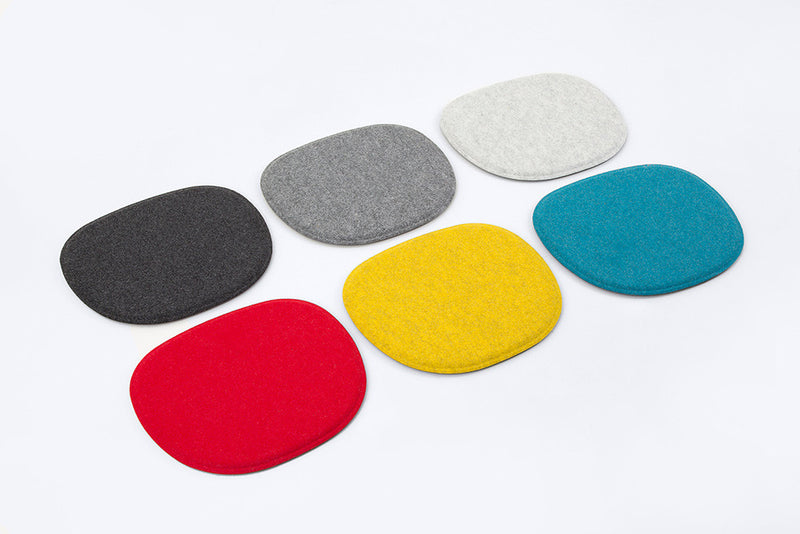 Modern Maharam Kvadrat Wool side chair seat pads for all Kubikoff chair collection top view