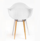 Slice modern armchair with powder-coated ashwood base