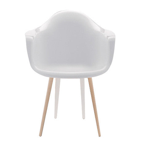 Slice modern armchair with white shell