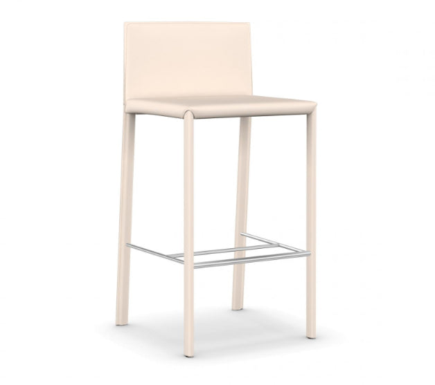 Shop For Sleek Minimal Leather Upholstered Italian Stool | 212Concept