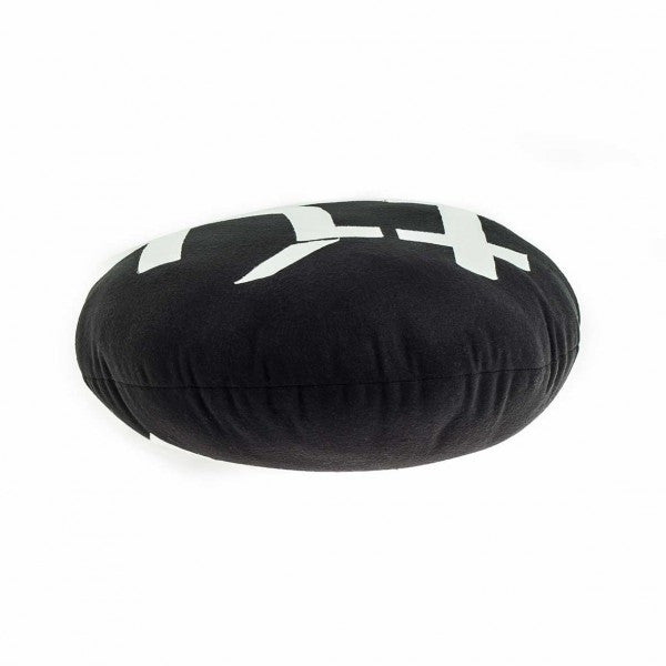 Modern Geometric Round Black & White Vinyl Cushion | 212Concept