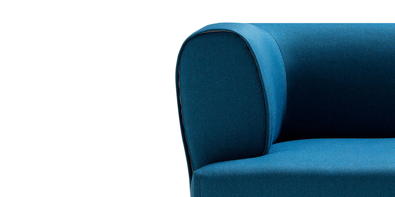 Buy Curvy Rounded Arms Wide Blue Chaise Sofa | 212Concept