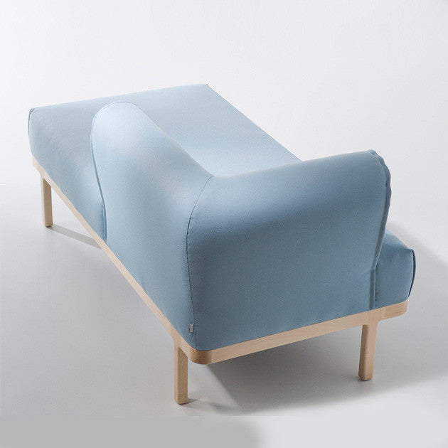 Buy Curvy Rounded Arms Wide Blue Chaise Sofa | 212Concept