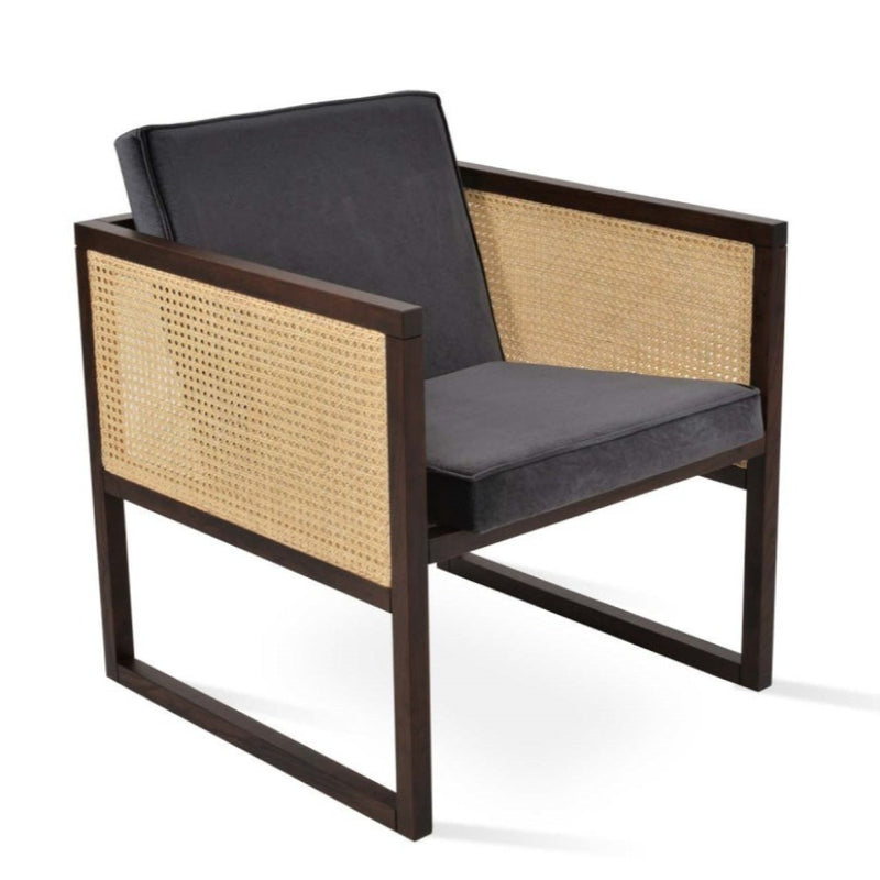 Cube Wood Wicker Lounge Chair