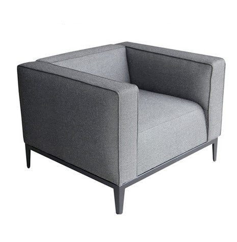 California modern armchair in grey brick cotton fabric 