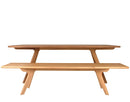 Charles modern dining table and bench in natural beech wood