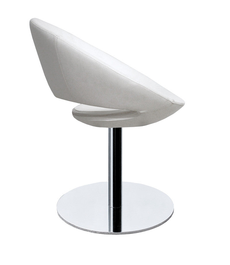 White Crescent modern swivel chair