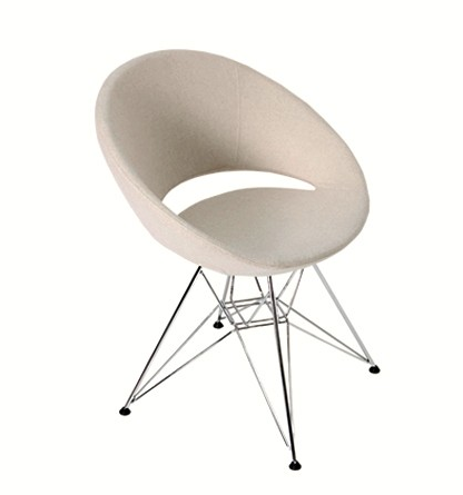 Crescent Tower modern dining chair in beige wool