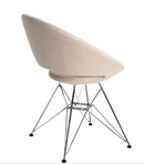 Crescent Tower modern dining chair with steel frame