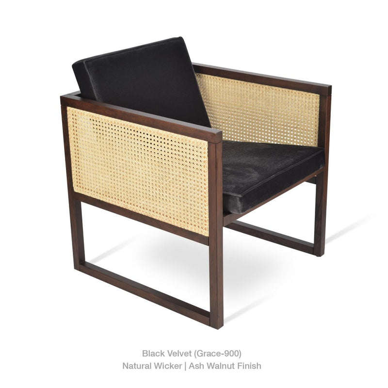 Cube Wood Wicker Lounge Chair