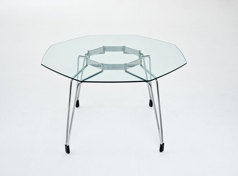 Diamond shape table with chrome base