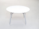White top modern table with chrome legs
