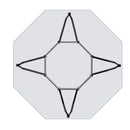 Diamond modern dining table top view 