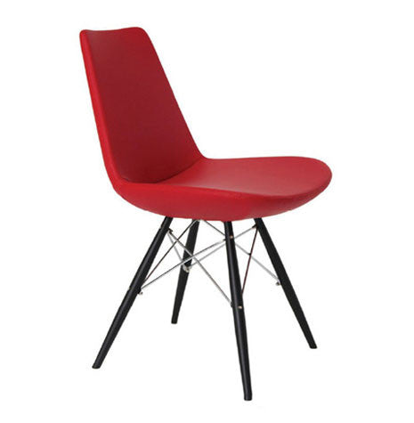 Eiffel MW modern dining chair in red leatherette 