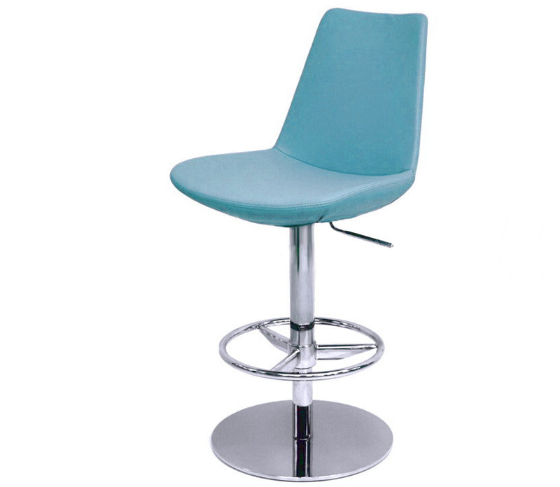 Eiffel Piston modern barstool in sky blue leatherette 