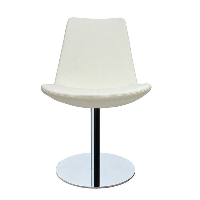 Eiffel modern swivel chair in white leatherette 