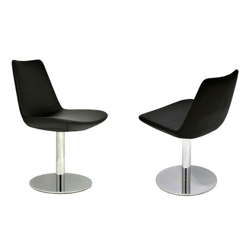 Eiffel modern swivel chair in black leatherette 