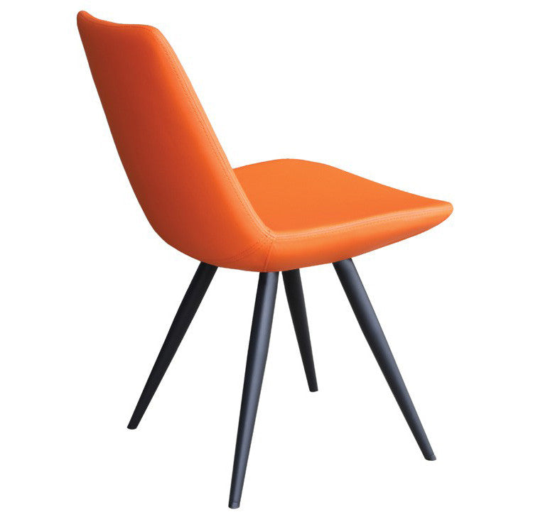 Eiffel Star modern dining chair in orange leatherette 