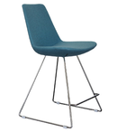 Eiffel Wire modern barstool in sky blue wool 