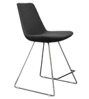 Eiffel Wire modern barstool in dark grey wool 