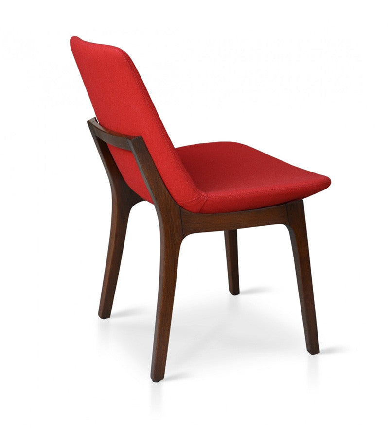 Buy Eiffel Wood Chair Dark Red Wool | 212Concept