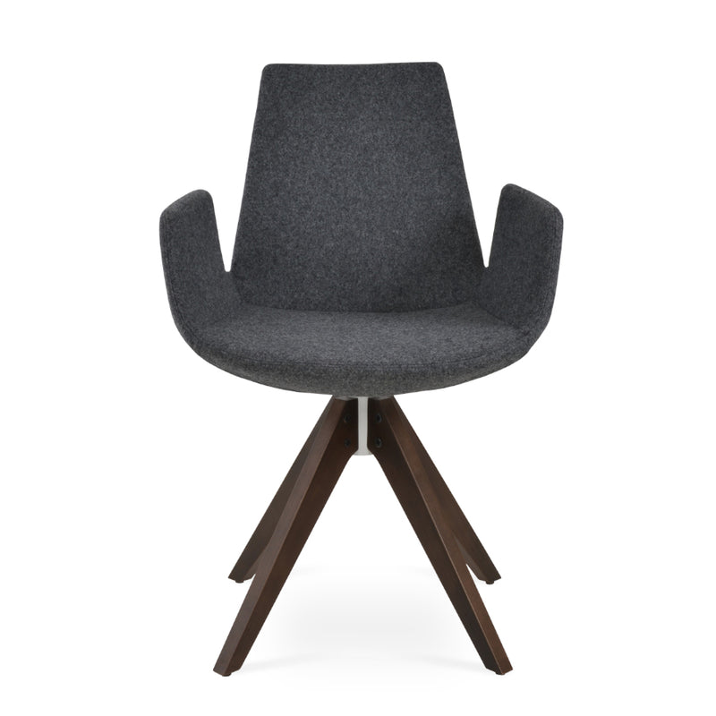 Eiffel Arm Pyramid Swivel Dining Chair