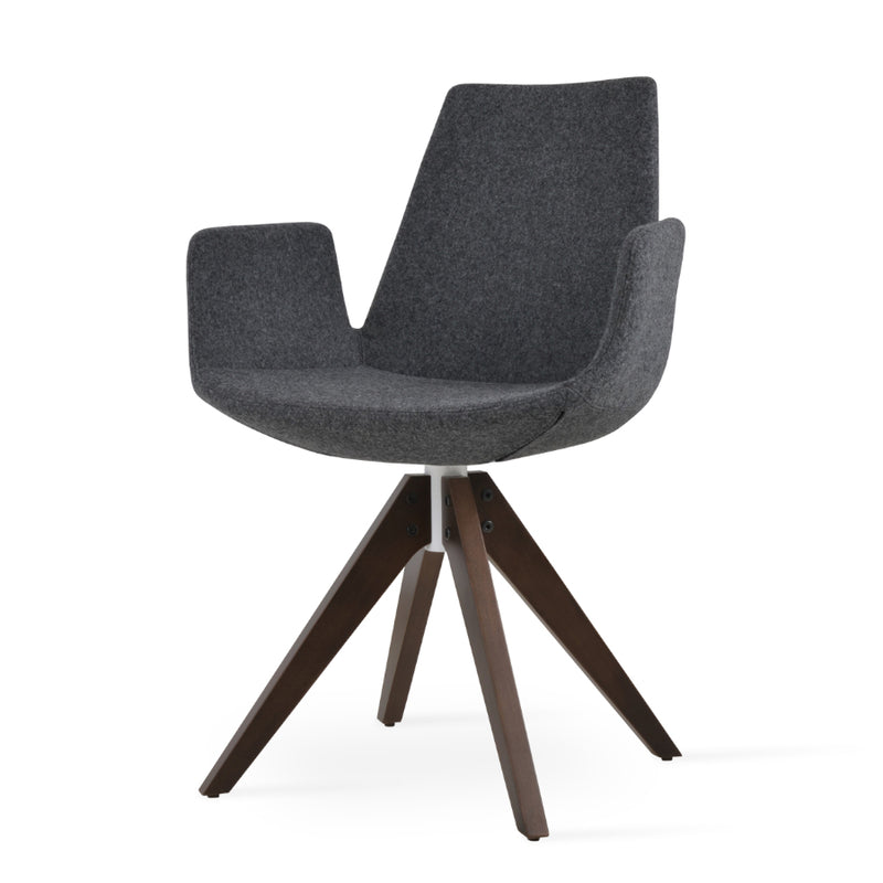 Eiffel Arm Pyramid Swivel Dining Chair