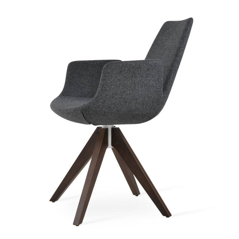 Eiffel Arm Pyramid Swivel Dining Chair