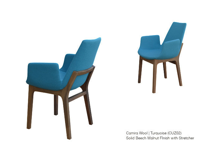 Eiffel Wood Armchair Turquoise