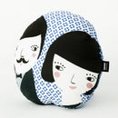 Modern Folk Inspired Print Blue Pillow | 212Concept