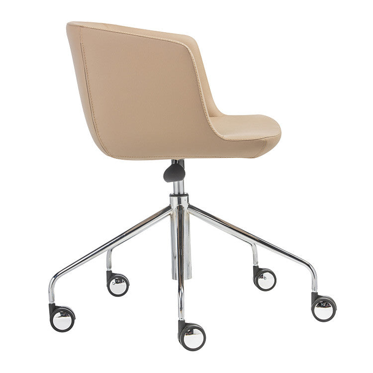 Modern small scale Cream Leather Office Chair | 212Concept