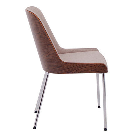 Buy Hudson Side Chair with Modern Curved Walnut Frame | 212Concept