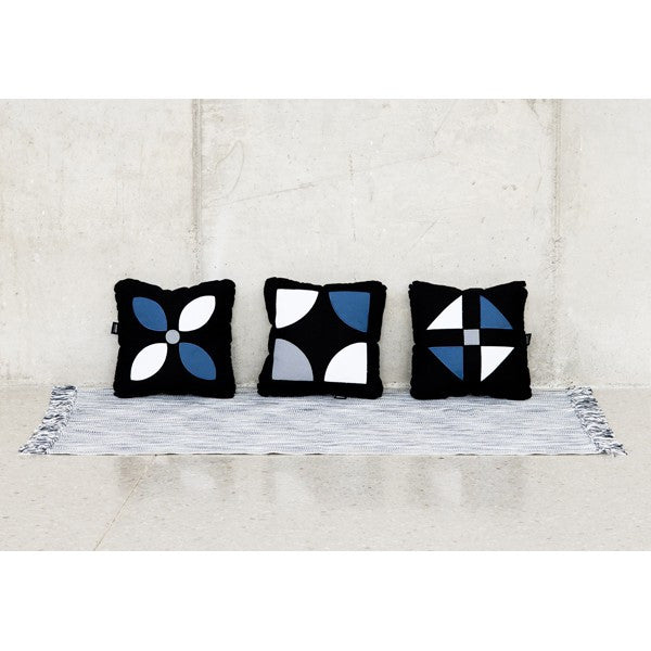 Contemporary black and color pillows