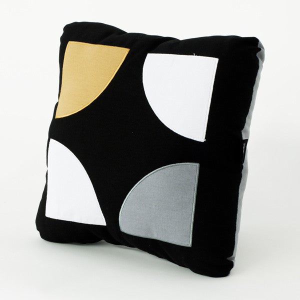 Gold and blue contemporary cushion