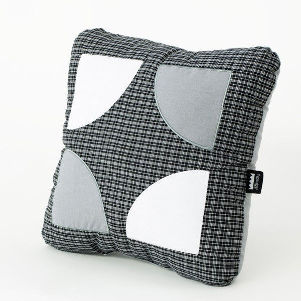 Geometric modern pillow blue and black