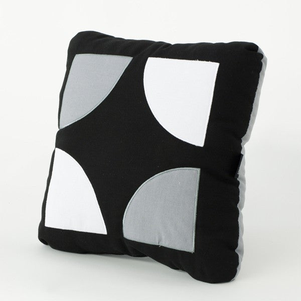 Black and grey color block pillow