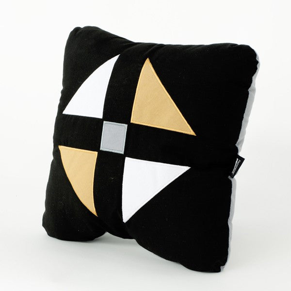 Gold and black square pillow for sofa