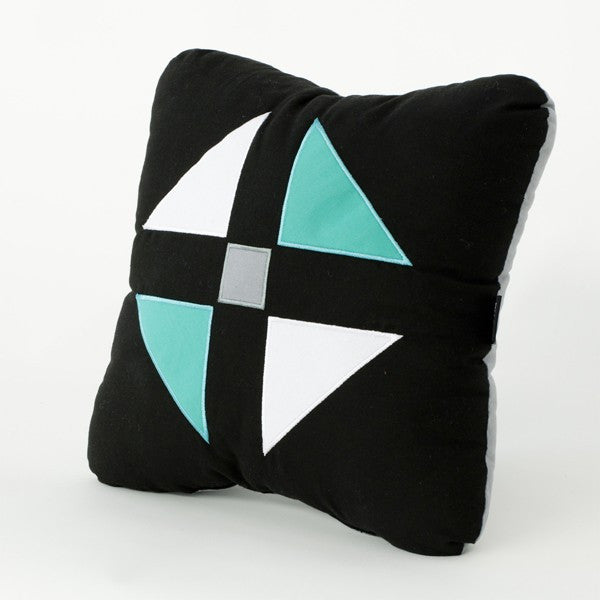 Black and green modern throw pillow