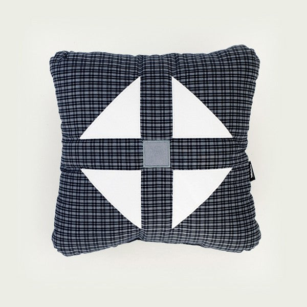 Modern Geometric Hydra Triangle Old Print cushion 