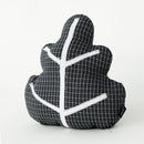 Modern Organic Leaf Design Black and White Pillow